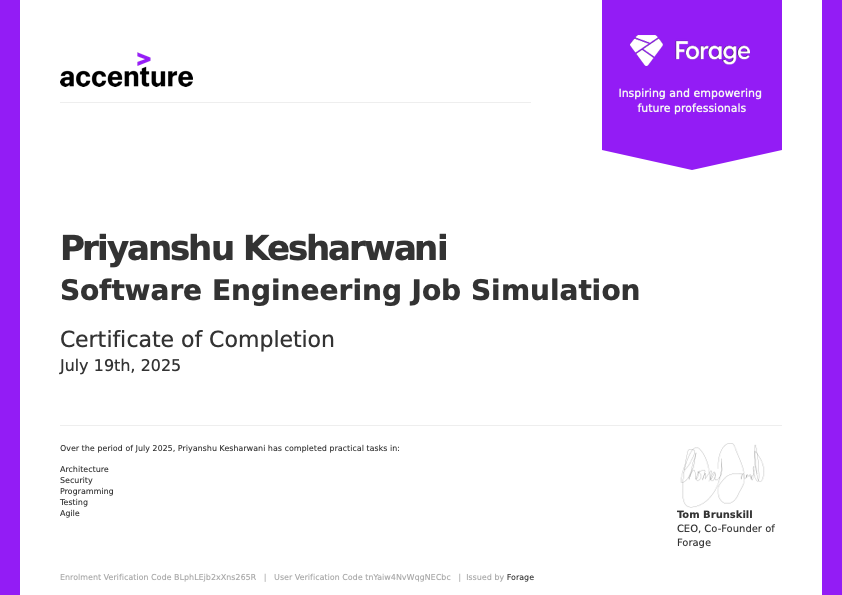 Accenture Nordics - Software Engineering Job Simulation