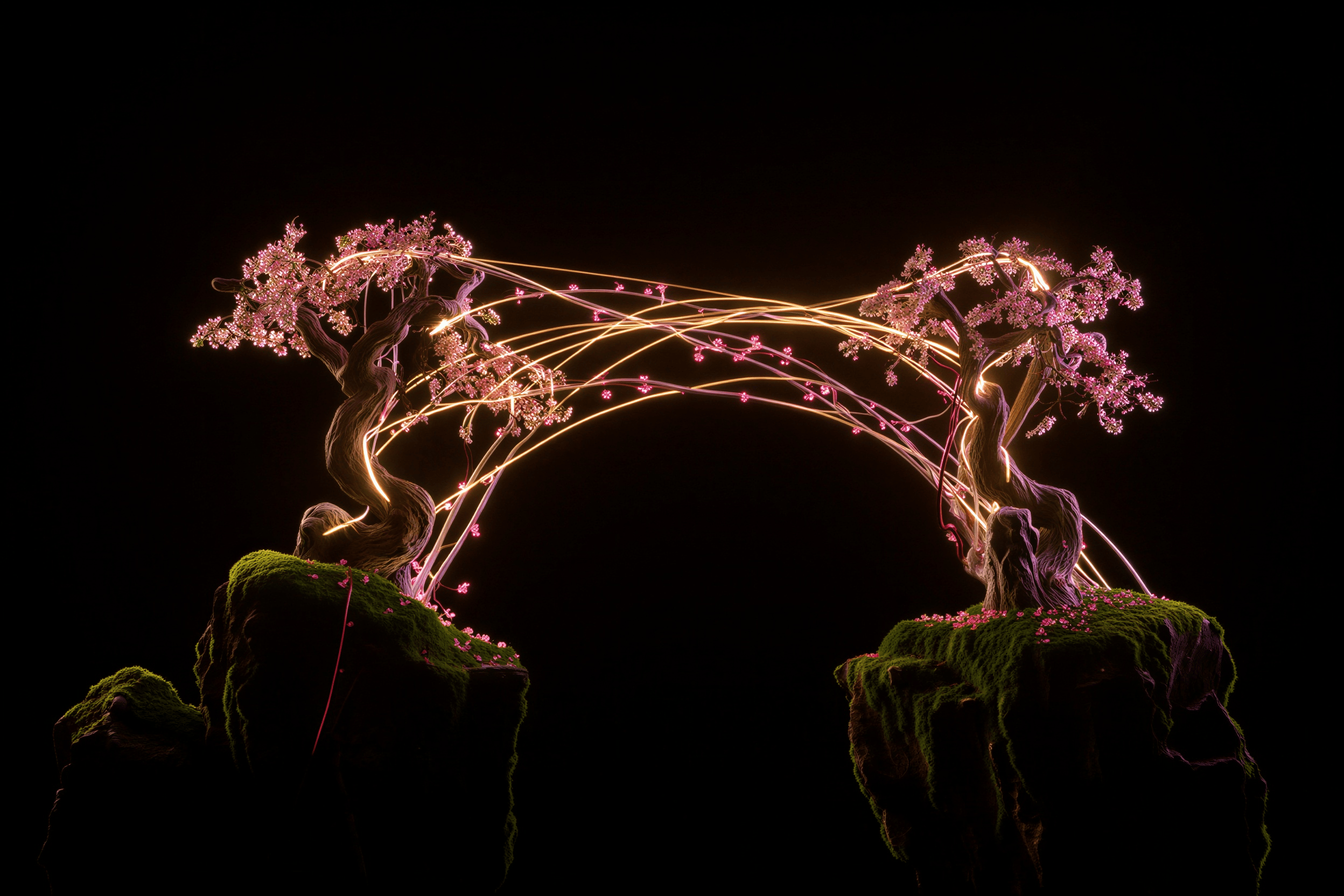 Glowing arcs